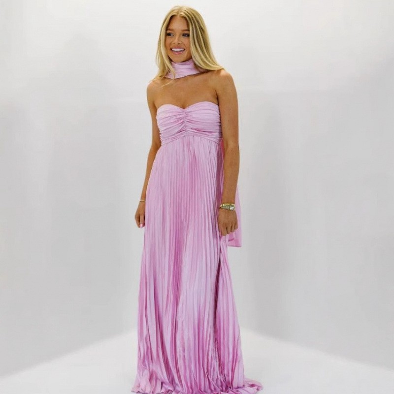 웨딩 게스트 드레스 우아한 파티 프롬 롱 드레스 V넥  - Maxi Dress Halter 리뷰 및 가격