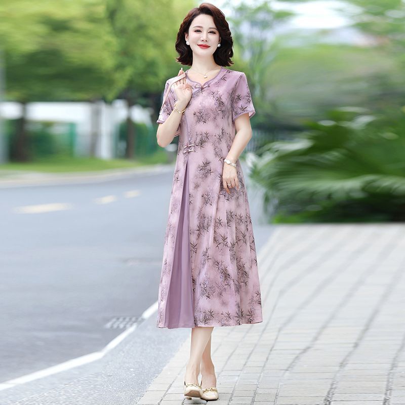 중년 여성을위한 꽃 무늬 미디 드레스 여름 새로운 스타 - Midi Skirt Floral 리뷰 및 가격