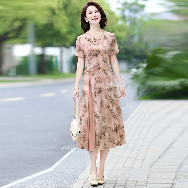 중년 여성을위한 꽃 무늬 미디 드레스 여름 새로운 스타 - Midi Skirt Floral 리뷰 및 가격