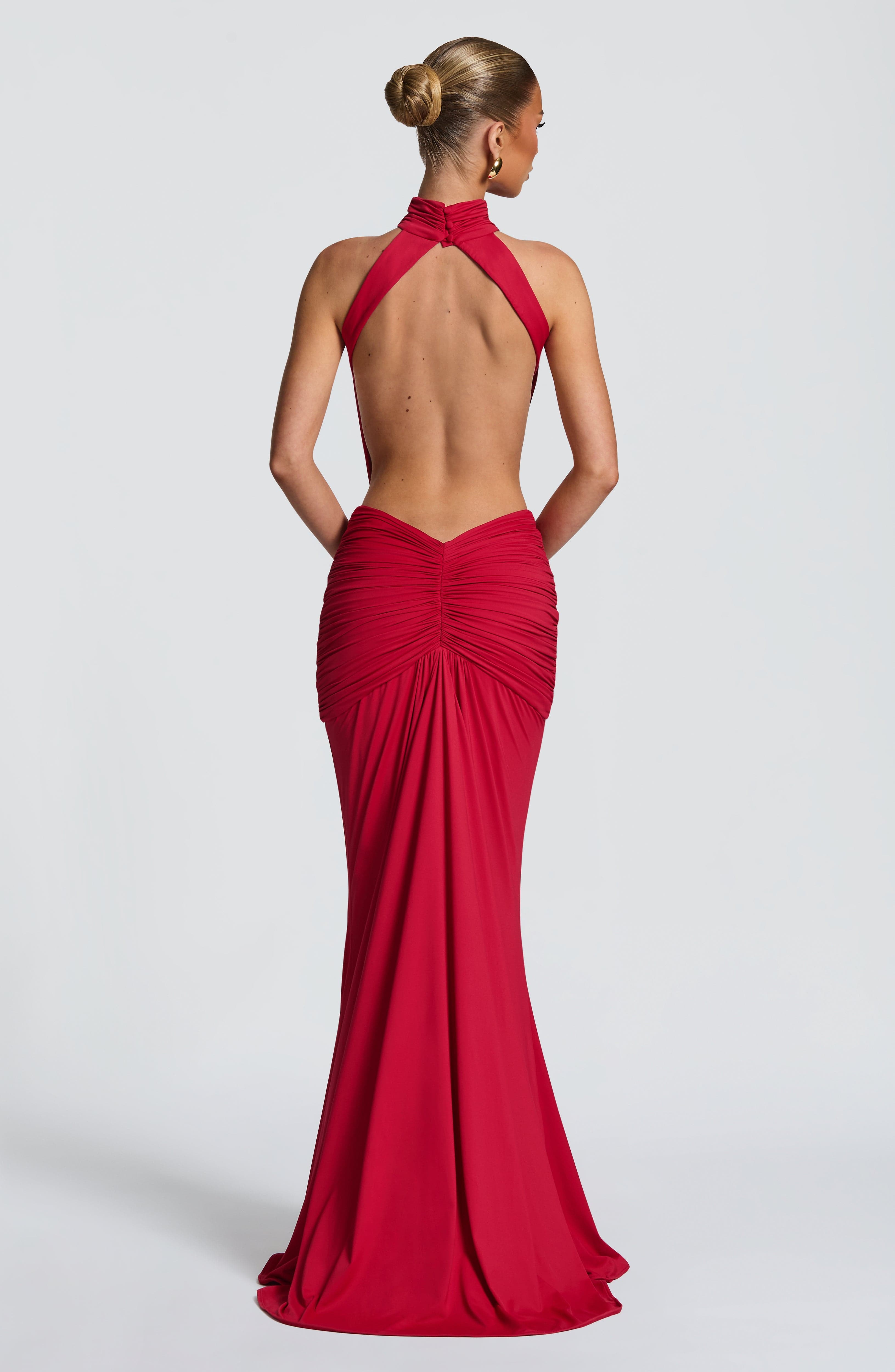 홀터 하이넥 컷아웃 허리 백리스 맥시 드레스 루슈드 드 - Maxi Dress Halter 리뷰 및 가격