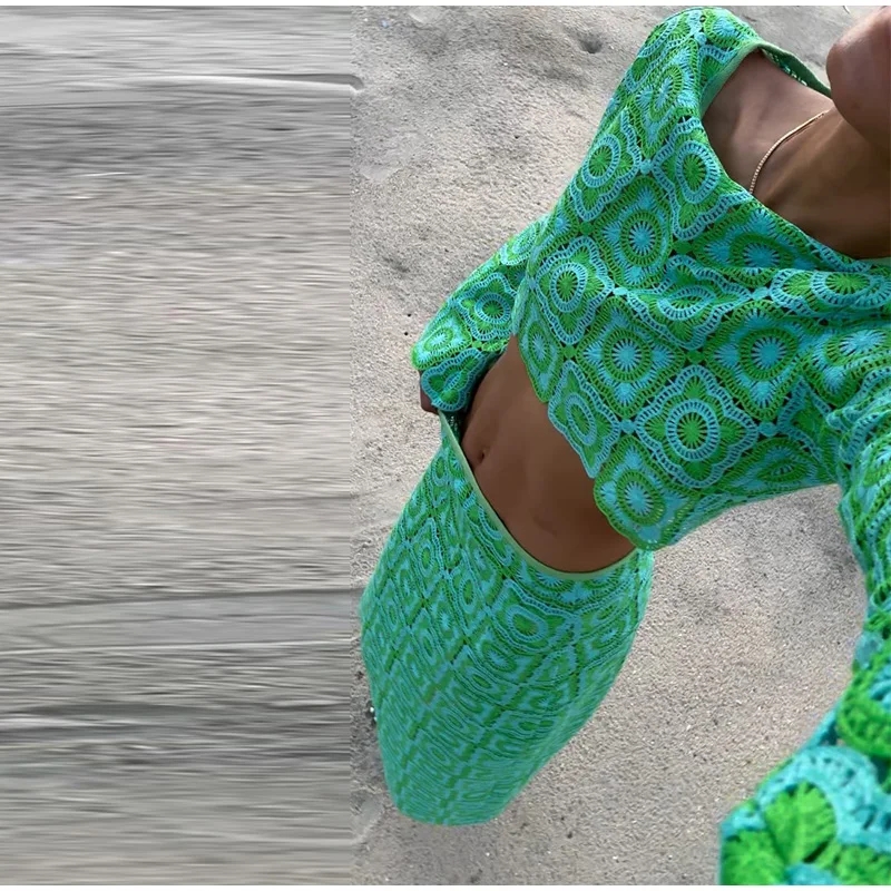 EINY 크로 셰 뜨개질 후크 니트 중공 스커트 정장  - Crop Top Crochet 리뷰 및 가격